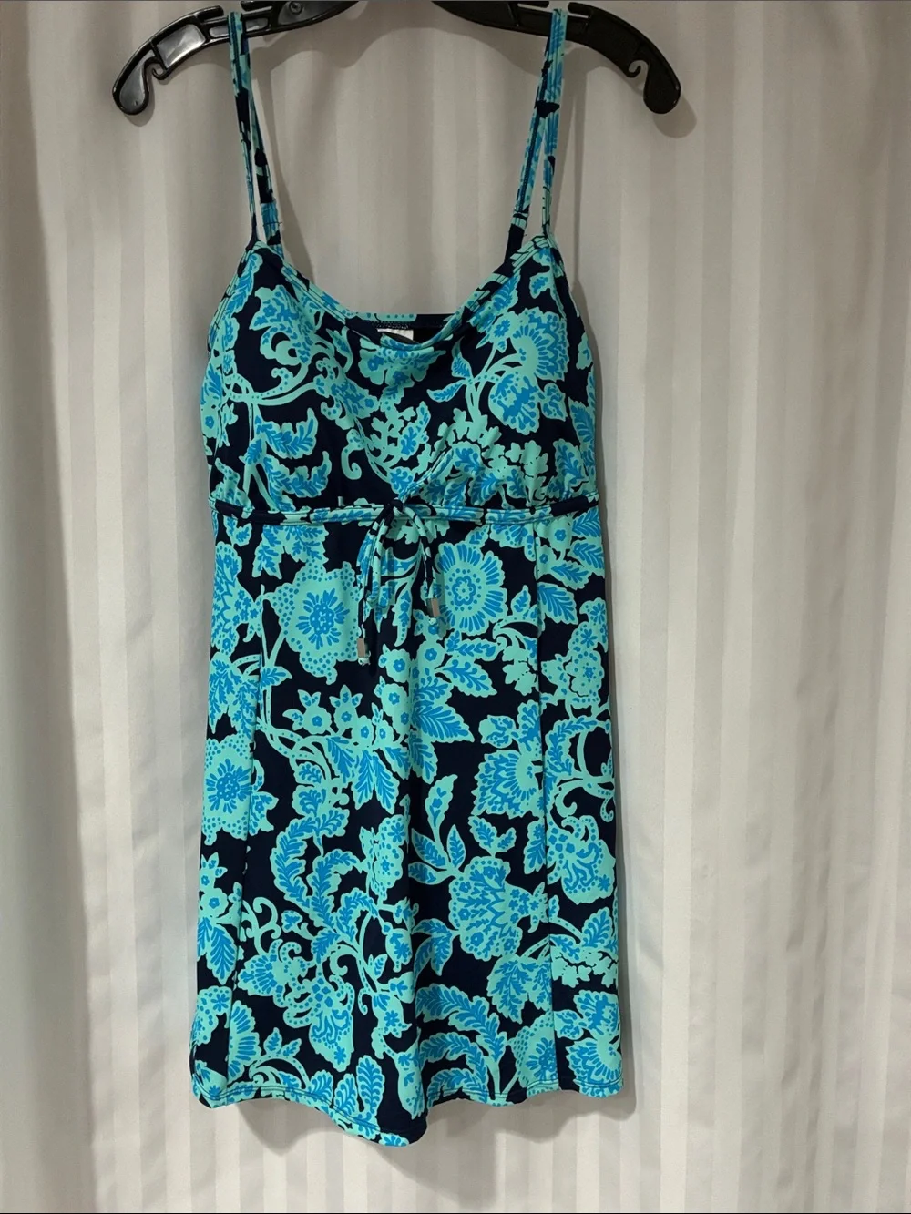 Swim Solutions Blue & Turquoise Floral One-Piece Swimdress - Picture 1 of 11
